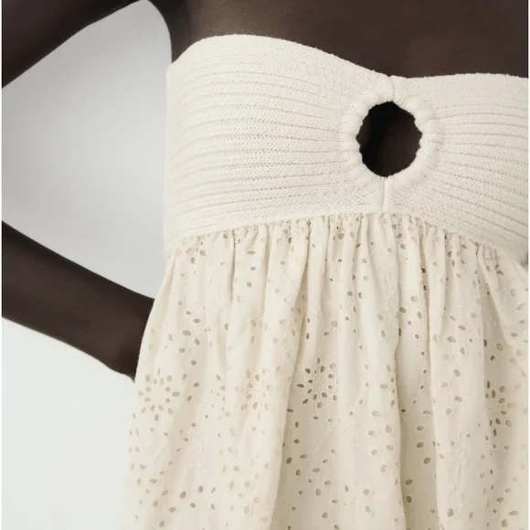 ZARA COMBINATION EMBROIDERED KNIT DRESS - Picture 4 of 12